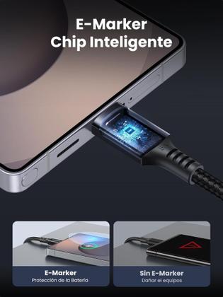 Imagem de Cabo USB C tipo C UGREEN 100W ( 1 Metro ) carregamento rápido PD 20V 5A 480 Mbps suporta 60W 45W 25W