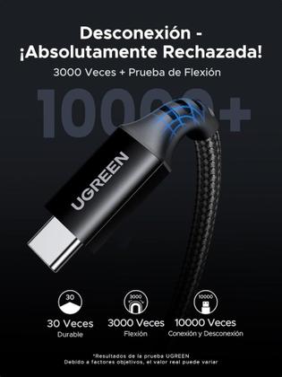 Imagem de Cabo USB C UGREEN 100W PD (1,M) rápido suporta iPhone/,Galaxy/,Macbook,/Pro,/Air,/iPad,/Pixel,/etc.