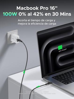 Imagem de Cabo USB C UGREEN 100W PD (1,M) rápido suporta iPhone/,Galaxy/,Macbook,/Pro,/Air,/iPad,/Pixel,/etc.