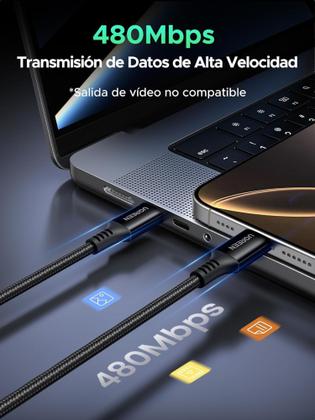 Imagem de Cabo USB C UGREEN 100W PD (1,M) rápido suporta iPhone/,Galaxy/,Macbook,/Pro,/Air,/iPad,/Pixel,/etc.