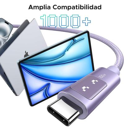 Imagem de Cabo Usb C Ugreen 100W Pd Carregamento Rápido 2 Metro (Roxo)