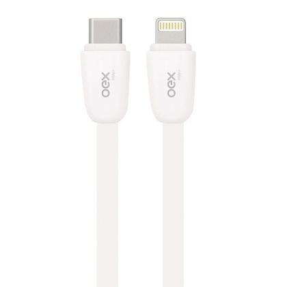 Imagem de Cabo USB-C X Lightning FLAT Duo 1M 20W Branco OEX CE209