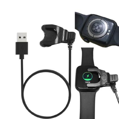 Imagem de Cabo USB Carregador Para Relogio Inteligente Smartwatch 2 Pinos 4mm Universal 20cm Preto Pinça