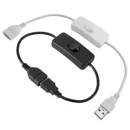 Imagem de Cabo USB Com Interruptor Liga/Desliga Extensão Para Dispositivos De Fonte De Alimentação USB Para