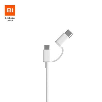 Imagem de Cabo USB com saída dupla Tipo C e micro USB 30cm Xiaomi - Branco