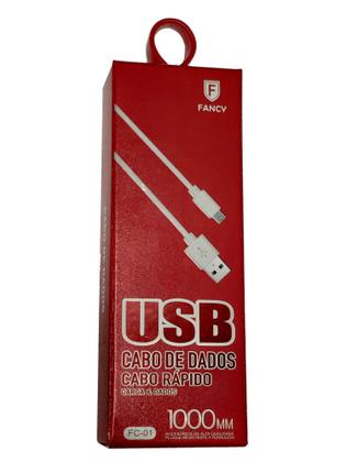 Imagem de Cabo Usb Dados Carregador Rápido Android Micro Usb V8 1Metro - Fancy