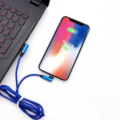 Imagem de Cabo USB De Sincronização Em Ângulo Para Apple iPhone 12 11 pro XS MAX XR 5S 6S 7 8 plus iPad Mini