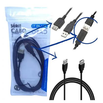 Imagem de Cabo usb extensor usb 2.0 macho + usb femea 2m le-803