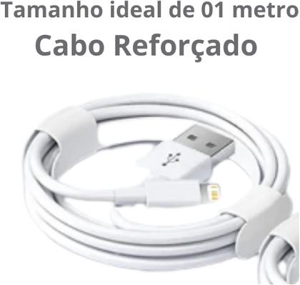 Imagem de Cabo USB Lightning Carregamento Rápido Cabo de Dados Reforçado Compatível Para Iphone PREMIUM