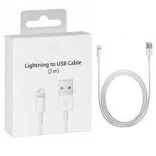 Imagem de Cabo USB Lightning Compatível 2 Metros Branco Iphone-5-6-7-8-Plus-X-XS-Max/ipad