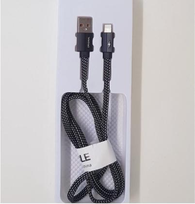 Imagem de Cabo Usb mb81210 Lightning 2.4 Para Iphone 1 metro Preto