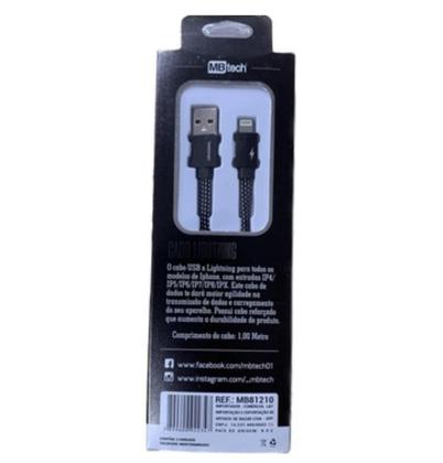 Imagem de Cabo Usb mb81210 Lightning 2.4 Para Iphone 1 metro Preto