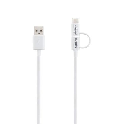 Imagem de Cabo USB P/ Micro USB e USB-C Intelbras 12PB EUABC 1,2m Br