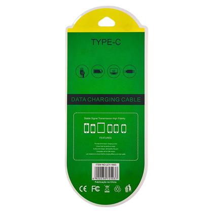 Imagem de Cabo USB Para Tipo-C, Carregamento Rápido, 25W, 1 Metro de Comprimento, Preto, Caixa Verde