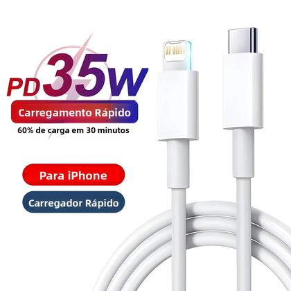Imagem de Cabo USB PD De Carregamento Rápido 35W Para iPhone XS XR 11 12 13 14 pro Max 6 7 8 SE Cabo