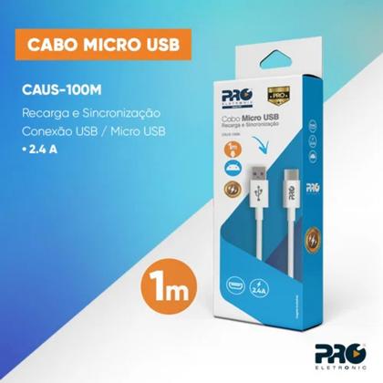 Imagem de Cabo Usb Proeletronic Para Celular Tipo v8 1mt - Caus-100m