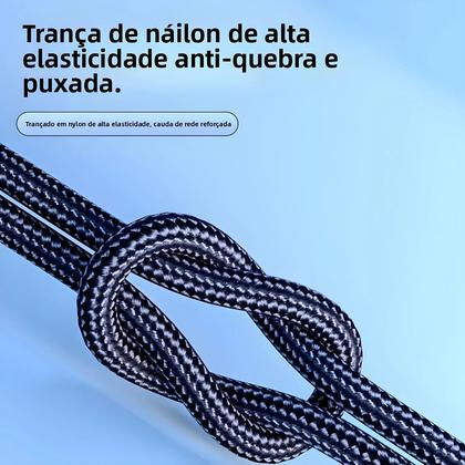 Imagem de Cabo USB Tipo C De Carregamento Rápido 100W 2 Em 1 Para iPhone 16 15 Samsung Tablet Laptop Cabo De