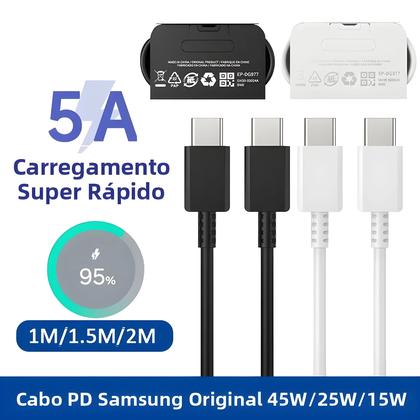 Imagem de Cabo USB Tipo C De Carregamento Rápido 45W 25W Para Samsung S25 S24 Galaxy S23 S22 S21 S20 Note 20