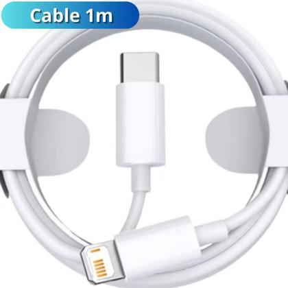Imagem de Cabo USB Tipo C Lightning Celular Carregamento 1m Branco