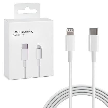 Imagem de Cabo USB Tipo C Lightning Celular Carregamento 1m Branco