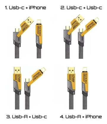 Imagem de Cabo usb tipoc 4 em 1 inova turbo 27/65w amarelo md12785
