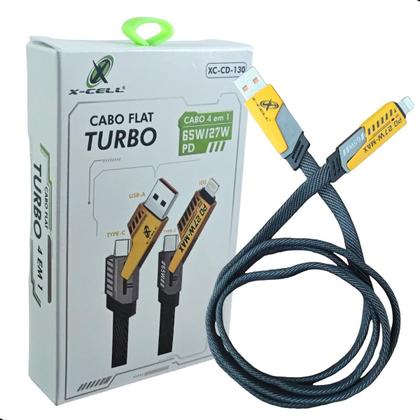 Imagem de Cabo Usb Turbo Rápido 65W 4 Em 1 Carregador Tipo C Para Lightning 1,2M