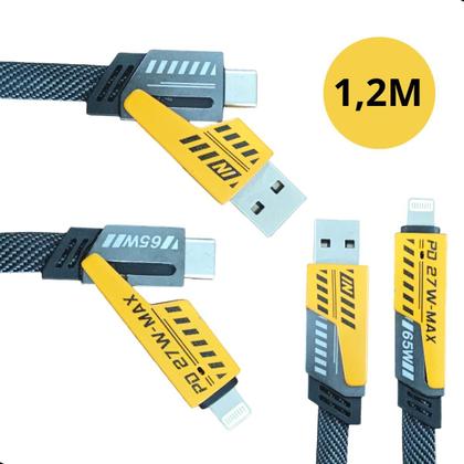 Imagem de Cabo Usb Turbo Rápido 65W 4 Em 1 Carregador Tipo C Para Lightning 1,2M