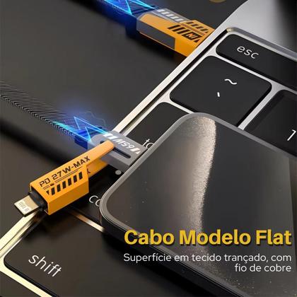 Imagem de Cabo Usb Turbo Rápido 65W 4 Em 1 Carregador Tipo C Para Lightning 1,2M