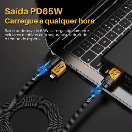 Imagem de Cabo Usb Turbo Rápido 65W 4 Em 1 Carregador Tipo C Para Lightning 1,2M