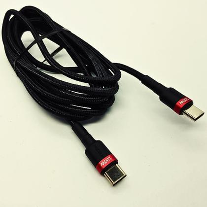 Imagem de Cabo USB Turbo Tipo C Duplo Carregamento Rápido 100w 2M