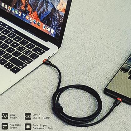 Imagem de Cabo USB Turbo Tipo C Duplo Carregamento Rápido 100w 2M