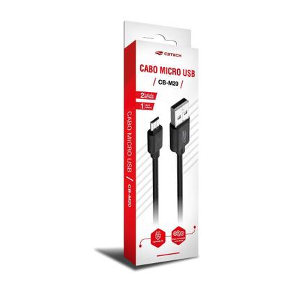 Imagem de Cabo Usb X Micro Usb 2 Metros 2A Cb-M20Bk C3Tech