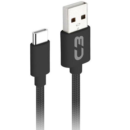 Imagem de Cabo USB X USB-C 1M 2A CB-C11BK Preto C3 TECH