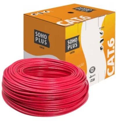 Imagem de Cabo UTP 24awg Cat.6 CMX 305 Metros Vermelho