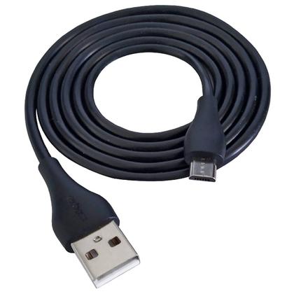 Imagem de Cabo V8 Micro USB 2.4A Turbo com 1 Metro Emborrachado para Dados e Carregamento Exbom CBX-U2C14V8 Preto