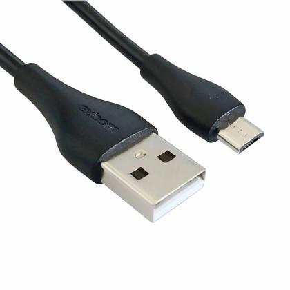 Imagem de Cabo V8 Micro USB 2.4A Turbo com 1 Metro Emborrachado para Dados e Carregamento Exbom CBX-U2C14V8 Preto