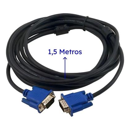 Imagem de Cabo Vga 1,5Mts Monitor Lcd Pc Tv Projetor 1,5 Metros