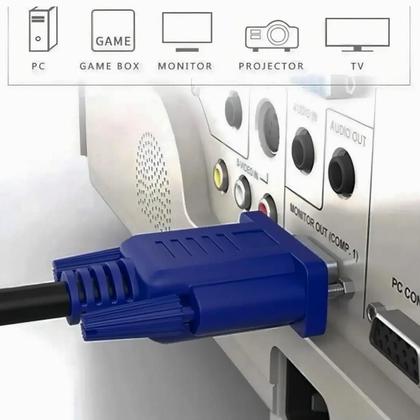 Imagem de Cabo Vga 1,5Mts Monitor Lcd Pc Tv Projetor 1,5 Metros