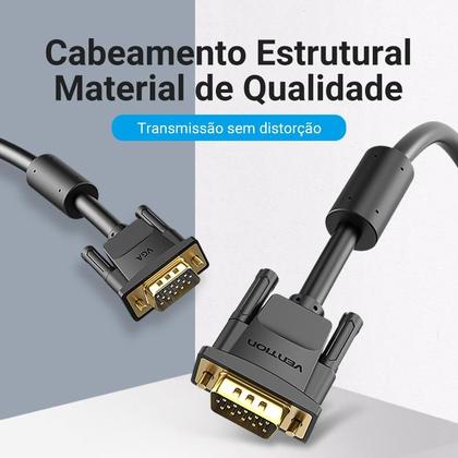 Imagem de Cabo VGA para Monitor Notebook PC Projetor 5 Metros Vention