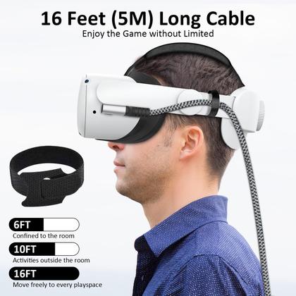 Imagem de Cabo VR Link VZNEK de 16 pés compatível com Meta Oculus Quest 2/3