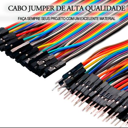 Imagem de Cabo Wire Jumper 20cm 40 Fios Macho-Fêmea Protoboard Arduino