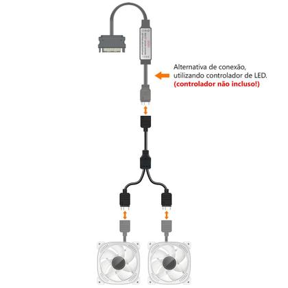 Imagem de Cabo Y Adaptador ARGB Divisor 5V 3 Pinos 1 Para 2 Saídas