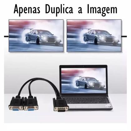 Imagem de Cabo Y Duplicador VGA 1 Entrada Macho 2 Saída VGA Fêmea - CAB125