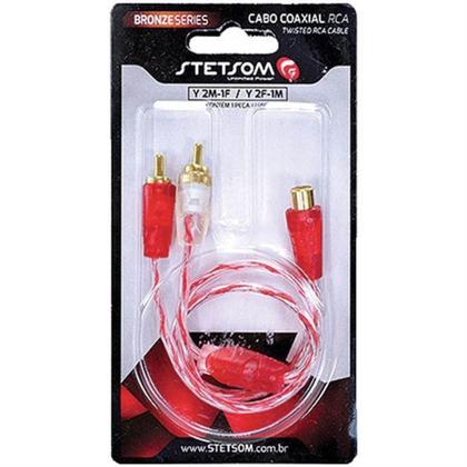 Imagem de Cabo Y Para Som Automotivo 40Cm 2 Macho E 1 Fêmea Bronze Stetsom