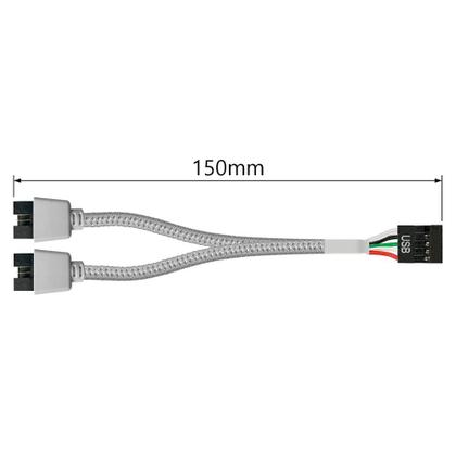 Imagem de Cabo Y Usb 9 Pinos Branco Hub Splitter Divisor Jusb1 2 Porta