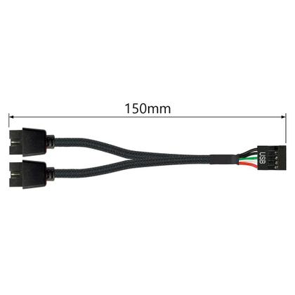 Imagem de Cabo Y Usb 9 Pinos Hub Splitter 9pin Divisor Usb 1-2 Portas