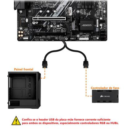 Imagem de Cabo Y Usb 9 Pinos Hub Splitter 9pin Divisor Usb 1-2 Portas