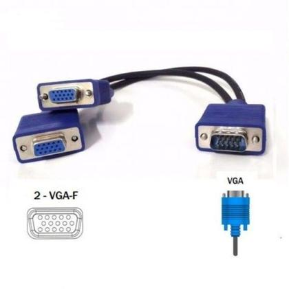 Imagem de Cabo Y VGA Macho x 2 VGA Fêmea ( 2 monitores em 1 computador )