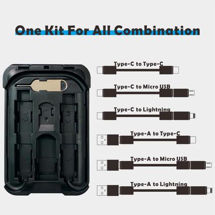 Imagem de Cabo Yinow USB tipo C para C para carregamento com 3 adaptadores pretos