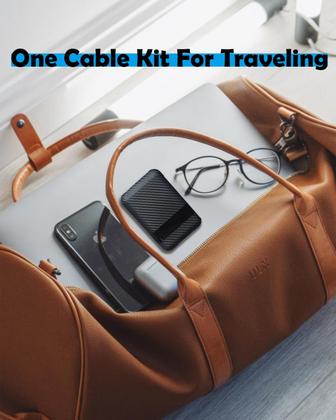 Imagem de Cabo Yinow USB tipo C para C para carregamento com 3 adaptadores pretos